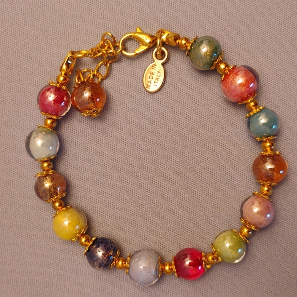 Stauer Murano Prisma Spectrum Necklace And Bracelet Set New In Stauer Satin Bag - Picture 8 of 13